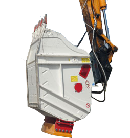 HYDRAULIC ROCK CRUSHER BUCKET ATTACHMENT