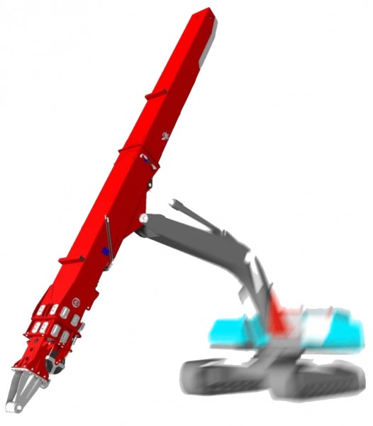 Telescopic Dipper Arm for Deep Excavation 