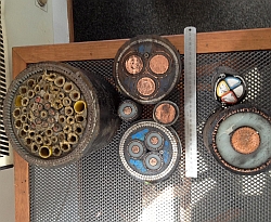 Samples of Thick industrial Armored and Insulated Cable