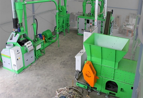 Green wire recycling system installed in recycling plant
