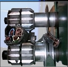 Cable being fed through cable stripper stripper feed roller