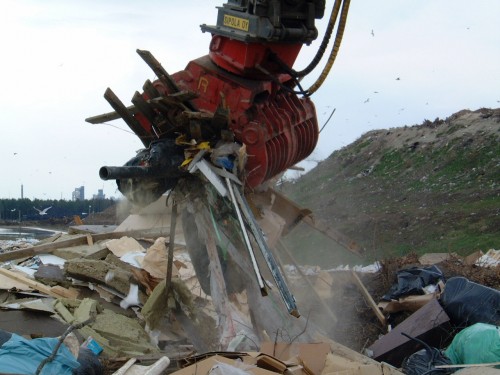 demolition grapple sorting demolition and scrap waste